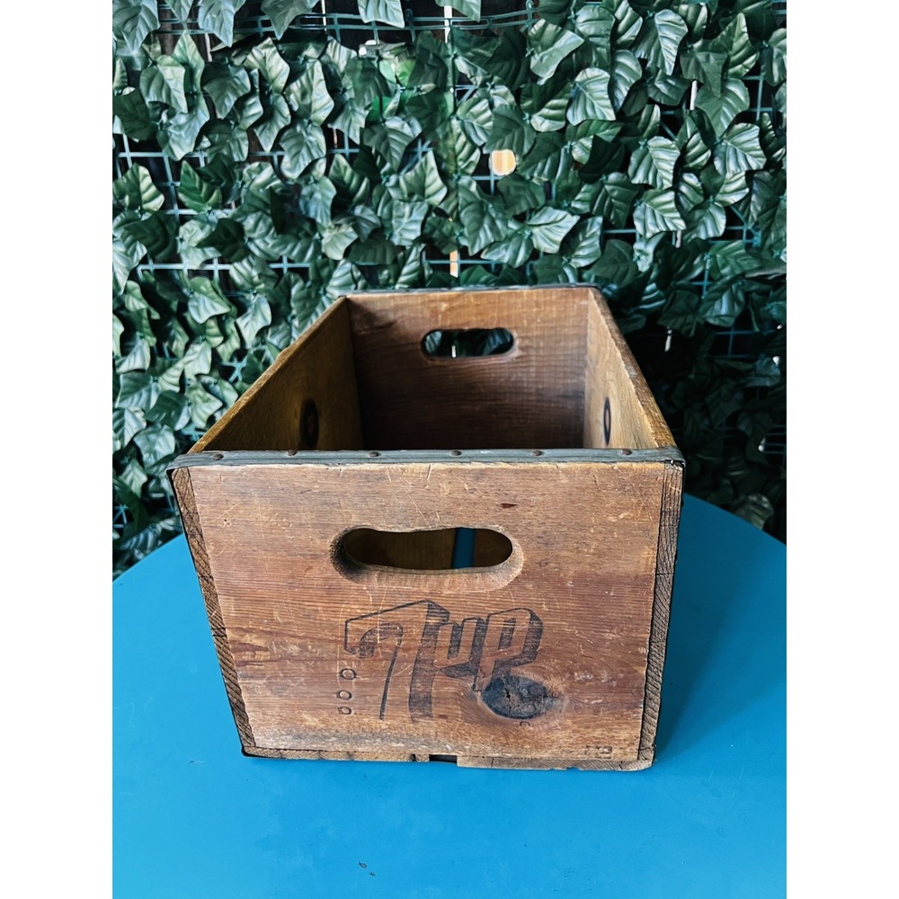 Vintage Wooden Soda Crate Seven Up 7-Up Wood Box Los Angeles California - Picture 4 of 9